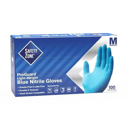 Powder Free Nitrile Disposable Gloves, Blue, Medium