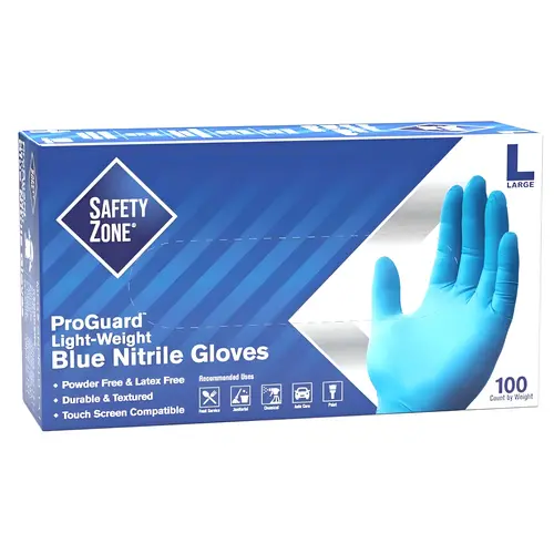 Powder Free Nitrile Disposable Gloves, Blue, Large Powder Free Nitrile Disposable Gloves, Blue, Large
