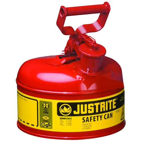 Type l Steel Safety Can, Gas, 1 gal, Red, Includes SS Flame Arrestor/Swinging Handle Type l Steel Safety Can, Gas, 1 gal, Red, Includes SS Flame Arrestor/Swinging Handle