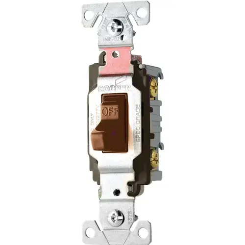 Toggle Switch, 20 A, 120/277 V, Screw Terminal, Nylon Housing Material, Brown Toggle Switch, 20 A, 120/277 V, Screw Terminal, Nylon Housing Material, Brown