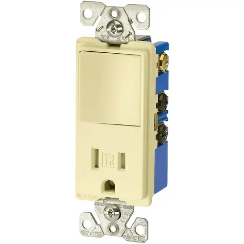 Combination Switch/Receptacle, 1 -Pole, 15 A, 120/277 V, Ivory Combination Switch/Receptacle, 1 -Pole, 15 A, 120/277 V, Ivory