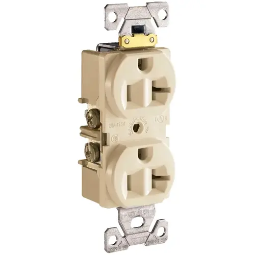 Duplex Receptacle, 2 -Pole, 20 A, 125 V, Side Wiring, NEMA: 5-20R, Ivory - pack of 10 Duplex Receptacle, 2 -Pole, 20 A, 125 V, Side Wiring, NEMA: 5-20R, Ivory - pack of 10