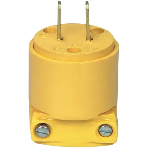 Electrical Plug, 2 -Pole, 15 A, 125 V, NEMA: NEMA 1-15, Yellow Electrical Plug, 2 -Pole, 15 A, 125 V, NEMA: NEMA 1-15, Yellow