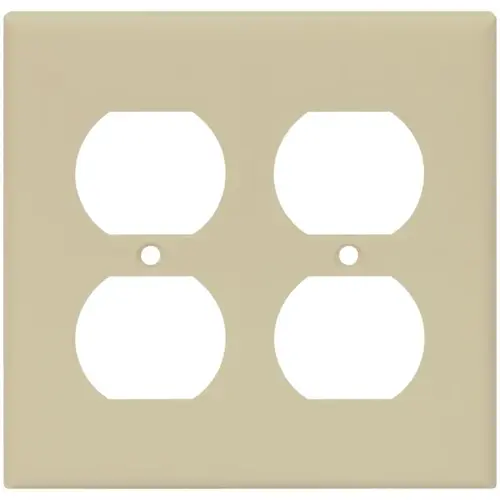 Receptacle Wallplate, 4-1/2 in L, 4-9/16 in W, 2 -Gang, Thermoset, Ivory - pack of 10 Receptacle Wallplate, 4-1/2 in L, 4-9/16 in W, 2 -Gang, Thermoset, Ivory - pack of 10