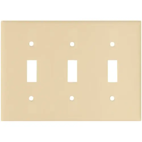 Wallplate, 4-1/2 in L, 6.37 in W, 3 -Gang, Thermoset, Ivory, High-Gloss - pack of 15 Wallplate, 4-1/2 in L, 6.37 in W, 3 -Gang, Thermoset, Ivory, High-Gloss - pack of 15