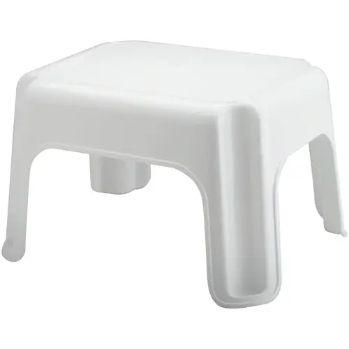 Utility Step Stool, 9-1/4 in H, White Utility Step Stool, 9-1/4 in H, White