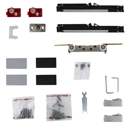 Sliding Door Hardware, Slido D-Line43 80M, set with running track for 1 door leaf 1100 mm for 1-leaf wooden sliding doors, wall installation, concealed running system, for door weights up to 80 kg, length 1,100 mm anodized Sliding Door Hardware, Slido D-Line43 80M, set with running track for 1 door leaf 1100 mm for 1-leaf wooden sliding doors, wall installation, concealed running system, for door weights up to 80 kg, length 1,100 mm anodized