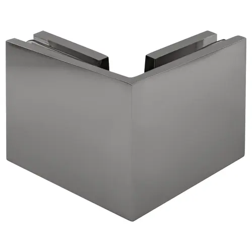 Polished Chrome Square 90 Degree Glass-to-Glass Clamp