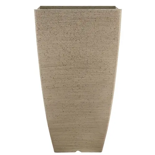 Newland Planter, Square, Plastic/Resin, White, Stone Aesthetic