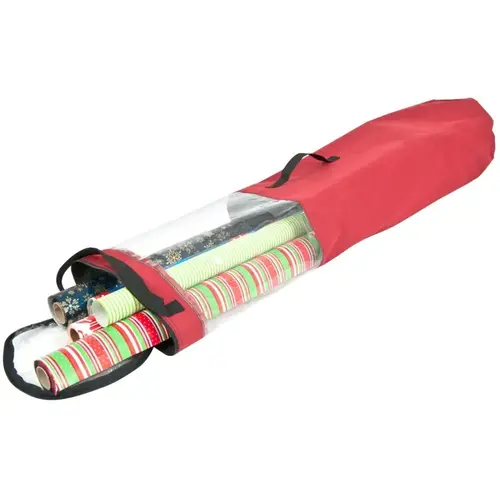 Wrapping Storage Bag, 12 Roll Capacity, Polyester, Clear - pack of 12