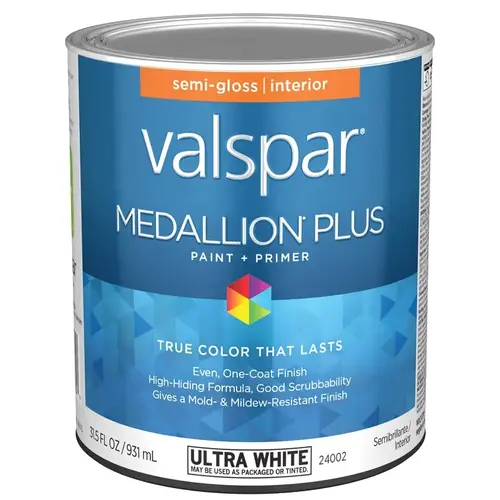 Medallion Plus Interior Paint & Primer - Semi-Gloss / Ultra White / 1 Quart
