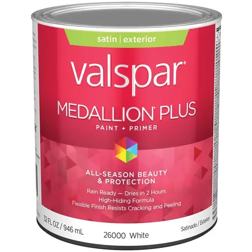 Medallion Plus Exterior Paint & Primer - Satin Finish / White Base / 1 Quart