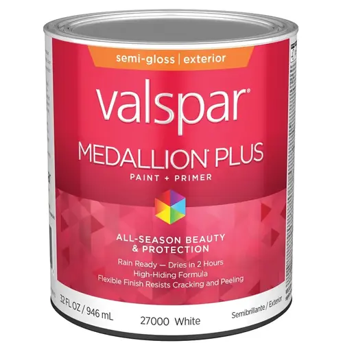 Medallion Plus Exterior Paint & Primer - Semi-Gloss / White Base / 1 Quart