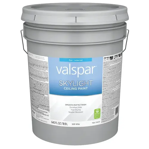 Valspar Skylight 5029 Ceiling Paint, Flat, White, 5 gal, Plastic Pail, Latex Base Valspar Skylight 5029 Ceiling Paint, Flat, White, 5 gal, Plastic Pail, Latex Base