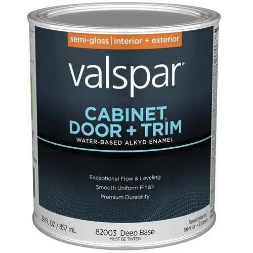 Cabinet Door & Trim Waterborne Alkyd Semi-Gloss Interior/Exterior Enamel, Deep Base, 1 Qt. Cabinet Door & Trim Waterborne Alkyd Semi-Gloss Interior/Exterior Enamel, Deep Base, 1 Qt.
