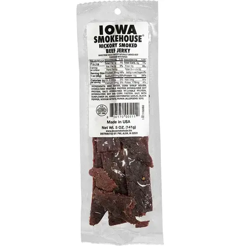 Iowa Smokehouse Beef Jerky, Hickory Smoked, 5 oz Iowa Smokehouse Beef Jerky, Hickory Smoked, 5 oz