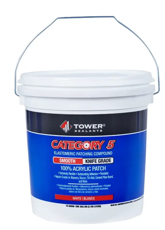 Tower Sealants CATEGORY 5 Knife-Grade Smooth Patch White 1 gal - pack of 4 TS-00096-XCP4 Tower Sealants CATEGORY 5 Knife-Grade Smooth Patch White 1 gal - pack of 4 TS-00096-XCP4