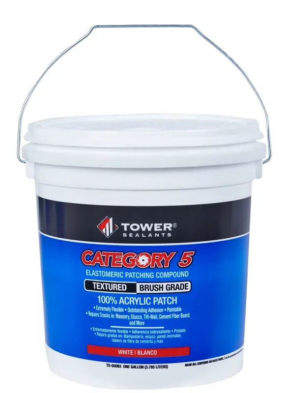 Tower Sealants CATEGORY 5 Brush-Grade Textured Patch White 1 gal - pack of 4 TS-00083-XCP4 Tower Sealants CATEGORY 5 Brush-Grade Textured Patch White 1 gal - pack of 4 TS-00083-XCP4