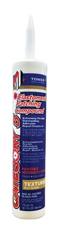 Tower Sealants CATEGORY 5 Gun-Grade Textured Patch White 10.1 fl-oz Tube - pack of 12 TS-00175-XCP12 Tower Sealants CATEGORY 5 Gun-Grade Textured Patch White 10.1 fl-oz Tube - pack of 12 TS-00175-XCP12