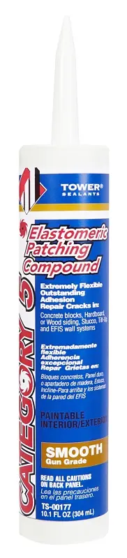 Tower Sealants CATEGORY 5 Gun-Grade Smooth Patch White 10.1 fl-oz Tube - pack of 12 TS-00177-XCP12 Tower Sealants CATEGORY 5 Gun-Grade Smooth Patch White 10.1 fl-oz Tube - pack of 12 TS-00177-XCP12
