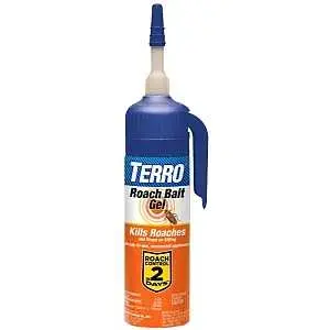 TERRO T502 Roach Bait Gel, Gel, Paste, Mildly Sour, 3 oz Bottle Brown
