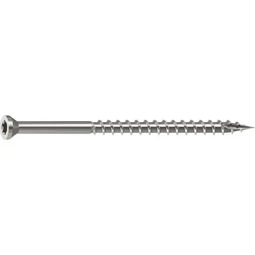 Deck Screw, 0.163 in Thread, 3 in L, Trim Head, Star Drive, Sharp, Type-17 Point, 305 Stainless Steel, 100 Bright - pack of 100 Deck Screw, 0.163 in Thread, 3 in L, Trim Head, Star Drive, Sharp, Type-17 Point, 305 Stainless Steel, 100 Bright - pack of 100