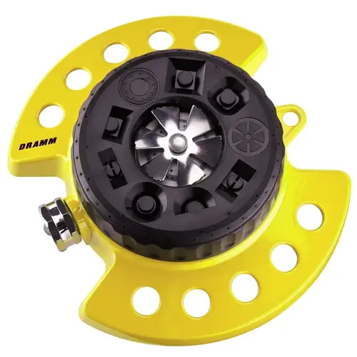 Dramm 15023 Turret Sprinkler, 250 to 575 sq-ft, Plastic/Zinc