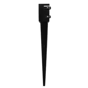 Nuvo Iron NYS30B Yard and Lawn Spike with In-Ground Post Support, 4 x 4 in Post/Joist, Steel, Powder-Coated Glossy Black