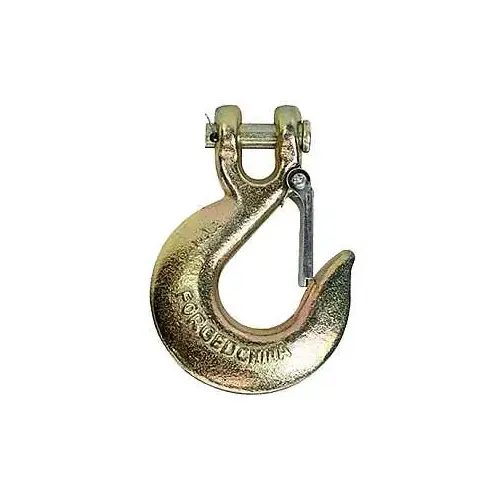 Clevis Slip Hook with Latch, 1/4 in, 3150 lb Working Load, 70 Grade, Yellow Chromate Clevis Slip Hook with Latch, 1/4 in, 3150 lb Working Load, 70 Grade, Yellow Chromate