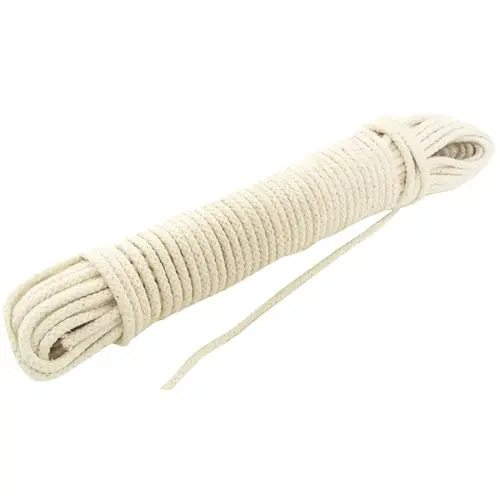 Clothesline Rope, 200 ft L, Cotton/Poly, Cream, 11 lb Working Load Clothesline Rope, 200 ft L, Cotton/Poly, Cream, 11 lb Working Load