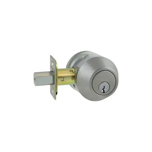 Dexter Commercial Single Cylinder Grade 2 Deadbolt with C Keyway; 4 Way Bolt; and 2-3/4" Square Strike Satin Chrome Finish