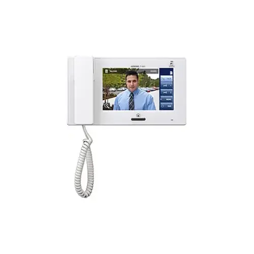 JP Series Surface Mount 1-Channel Color Video Touchscreen Master Station Intercom with Handset, White JP Series Surface Mount 1-Channel Color Video Touchscreen Master Station Intercom with Handset, White