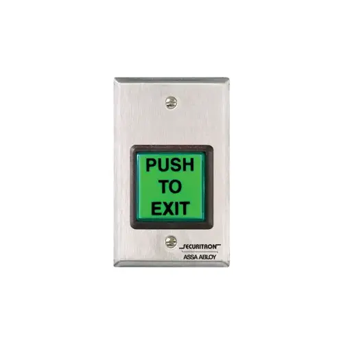 Push Button Momentary, Single Gang, Green / Red / Handicap Satin Stainless Steel Finish