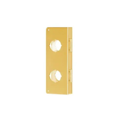 Double Door Wrap 2-3/4 Backset, 1-3/4 Door, 4-1/2" W x 12" H, CTC 6", 2-1/8" Holes, Indent Latch Prep, 605/US3 Polish Brass Double Door Wrap 2-3/4 Backset, 1-3/4 Door, 4-1/2" W x 12" H, CTC 6", 2-1/8" Holes, Indent Latch Prep, 605/US3 Polish Brass