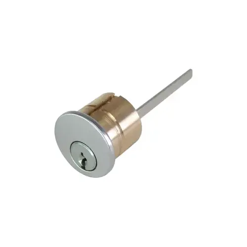 Keyed Alike K2 1-1/8" Rim Cylinder with Schlage C Keyway Satin Chrome Finish