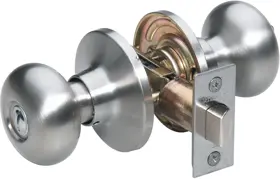 Master Lock Bed and Bath Knob Satin Nickel Right or Left Handed Satin Nickel BCO0315 Master Lock Bed and Bath Knob Satin Nickel Right or Left Handed Satin Nickel BCO0315