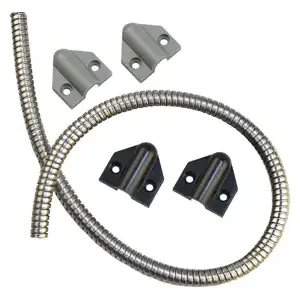 Securitron TSB-C Door Cord with Gray Caps, 18 In., Satin Stainless Steel