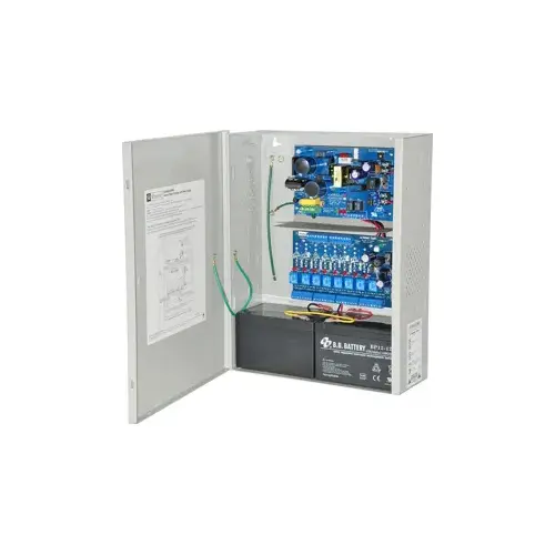 Power Supply/Access Power Controller, Input 115VAC 60Hz at 3.5A, 8 PTC Outputs, 12VDC at 4A or 24VDC at 3AGrey Enclosure Power Supply/Access Power Controller, Input 115VAC 60Hz at 3.5A, 8 PTC Outputs, 12VDC at 4A or 24VDC at 3AGrey Enclosure