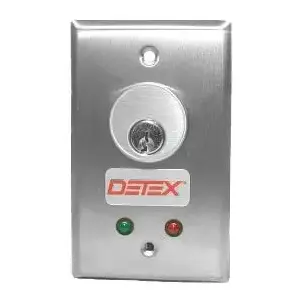 DETEX CS-452 CS Series Key Switch, Single, Momentary, 2 LEDs (Green - Red)