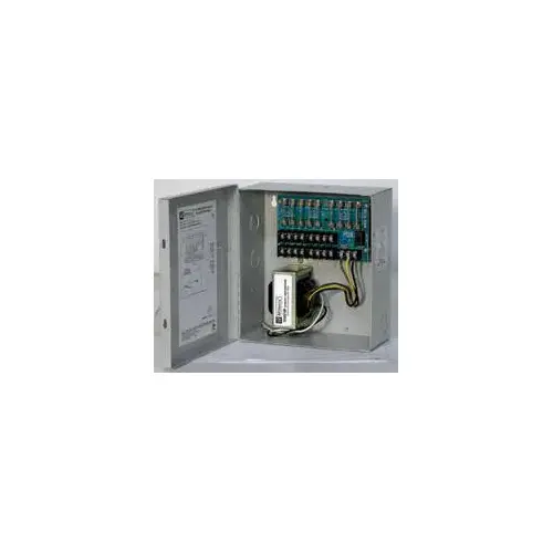 CCTV Power Supply, Input 115VAC 50/60Hz at 0.9A, 8 Fuse Protected Outputs, 24VAC at 4A or 28VAC at 3.5A, Grey Enclosure CCTV Power Supply, Input 115VAC 50/60Hz at 0.9A, 8 Fuse Protected Outputs, 24VAC at 4A or 28VAC at 3.5A, Grey Enclosure