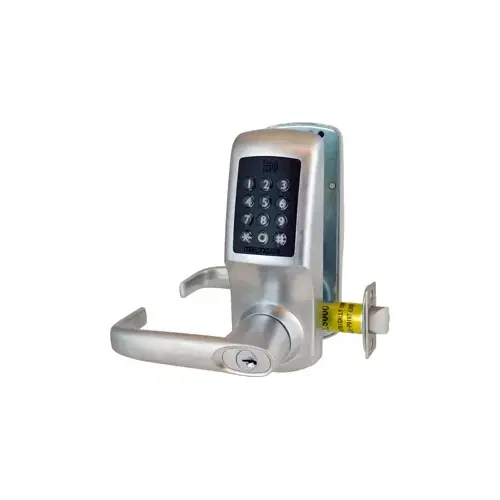 Brushed Steel Electronic Keypad Door Lever