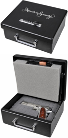 AMSEC PS1210HD-ISO Heavy Duty Handgun Safe, 10-1/4" x 12-1/2" x 4-1/4", 10 Gauge Steel, Simplex Mechanical Push Buttons, 28lbs