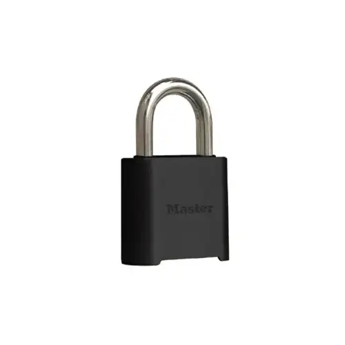 Resettable Combination 2" Padlock, 1" Shackle, Powder Coated Black Zinc Resettable Combination 2" Padlock, 1" Shackle, Powder Coated Black Zinc