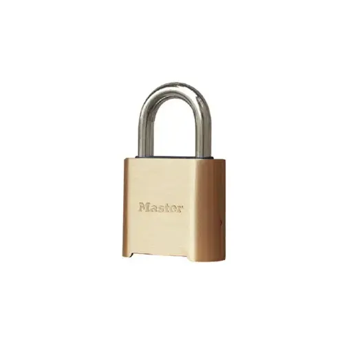 Resettable Combination Brass 2" Padlock, 1" Shackle Resettable Combination Brass 2" Padlock, 1" Shackle