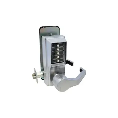 L1000 Series Mechanical Pushbutton Cylindrical Lever Lock, Satin Chrome L1000 Series Mechanical Pushbutton Cylindrical Lever Lock, Satin Chrome