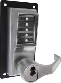 Kaba Access LP1000 Series Mechanical Pushbutton Exit Trim Satin Chrome LRP1020B-26D-41 Kaba Access LP1000 Series Mechanical Pushbutton Exit Trim Satin Chrome LRP1020B-26D-41
