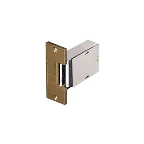 Electric Strike, 8-16VAC, Fail Secure, 3-1/2" x 1-3/8" Faceplate, up to 3/4" Throw, Wood Jambs and Iron Gate, Satin Chrome Electric Strike, 8-16VAC, Fail Secure, 3-1/2" x 1-3/8" Faceplate, up to 3/4" Throw, Wood Jambs and Iron Gate, Satin Chrome