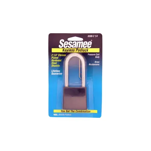 K500 2 1/4 Padlock, Keyed Different Key, 5/16 in Dia Shackle, 2-1/4 in H Shackle, Steel Shackle, Epoxy-Coated Black