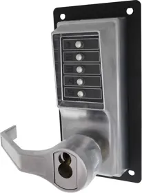 Kaba Access LP1000 Series Mechanical Pushbutton Exit Trim Satin Chrome LLP1020R-26D-41 Kaba Access LP1000 Series Mechanical Pushbutton Exit Trim Satin Chrome LLP1020R-26D-41