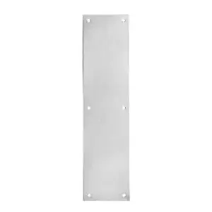 Trimco 10013630 4" x 16" Square Corner Push Plate Satin Stainless Steel Finish
